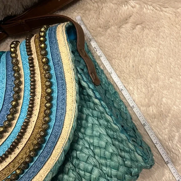 SUN N SAND “Turk Bleu Beauty” Straw Bag - Picture 13 of 15